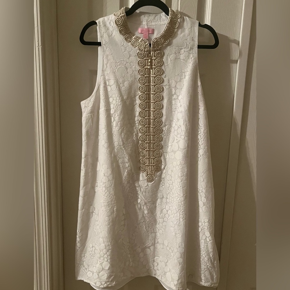 Lilly Pulitzer White and Gold Dress - Picture 4 of 5